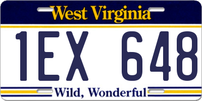 WV license plate 1EX648