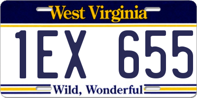 WV license plate 1EX655