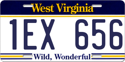 WV license plate 1EX656