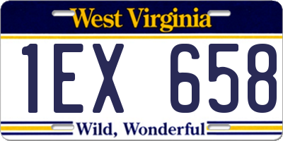 WV license plate 1EX658