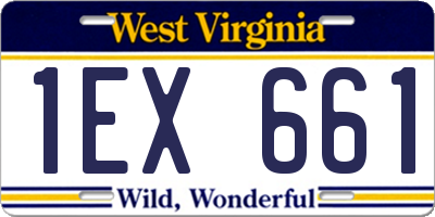 WV license plate 1EX661
