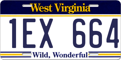 WV license plate 1EX664