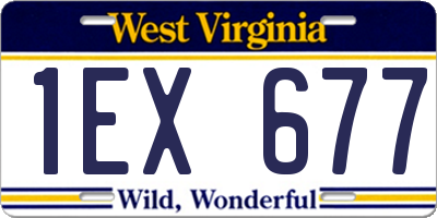 WV license plate 1EX677