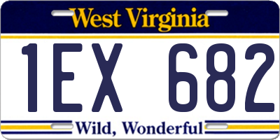 WV license plate 1EX682