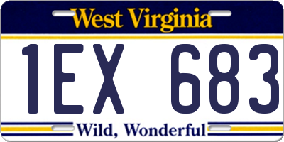 WV license plate 1EX683