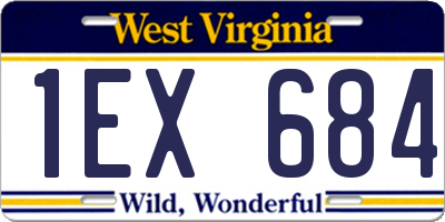 WV license plate 1EX684