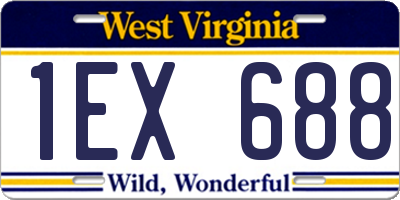 WV license plate 1EX688