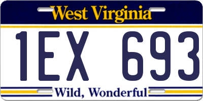 WV license plate 1EX693