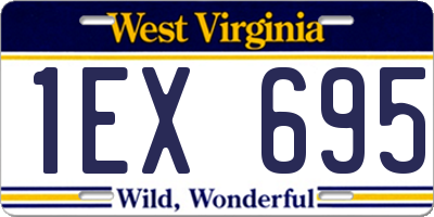 WV license plate 1EX695