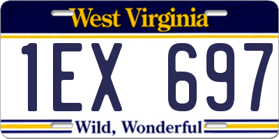 WV license plate 1EX697