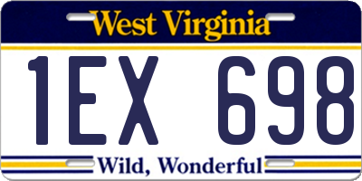 WV license plate 1EX698