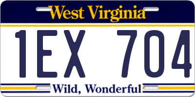 WV license plate 1EX704