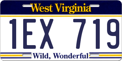 WV license plate 1EX719