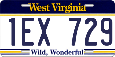WV license plate 1EX729