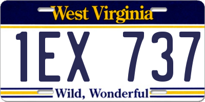 WV license plate 1EX737