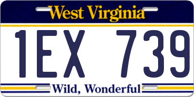 WV license plate 1EX739