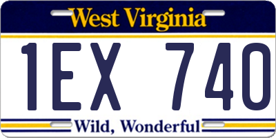 WV license plate 1EX740