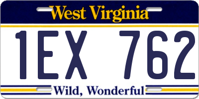 WV license plate 1EX762