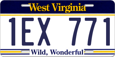 WV license plate 1EX771