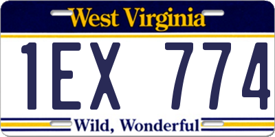 WV license plate 1EX774