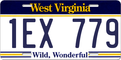 WV license plate 1EX779