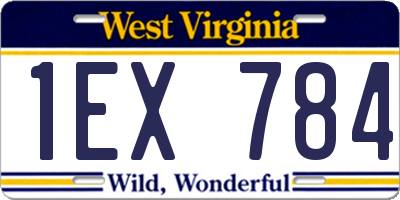 WV license plate 1EX784