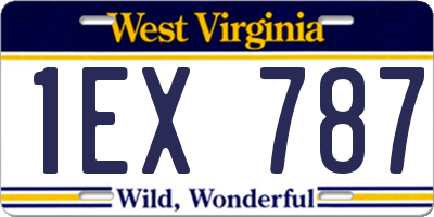 WV license plate 1EX787