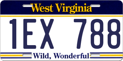 WV license plate 1EX788