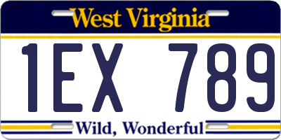 WV license plate 1EX789