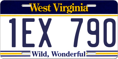 WV license plate 1EX790