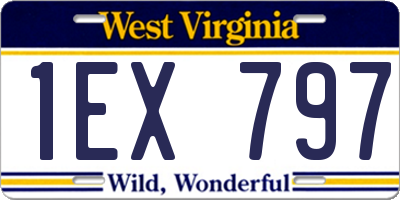 WV license plate 1EX797