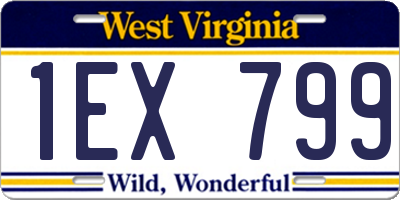 WV license plate 1EX799