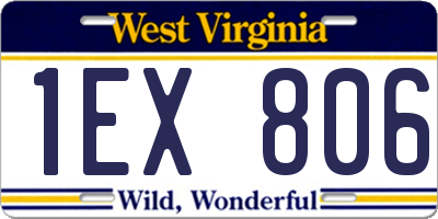 WV license plate 1EX806