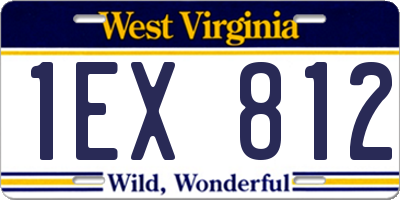 WV license plate 1EX812