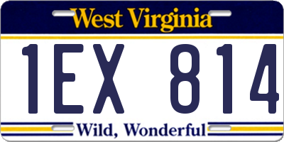 WV license plate 1EX814