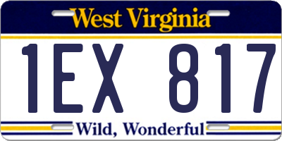 WV license plate 1EX817
