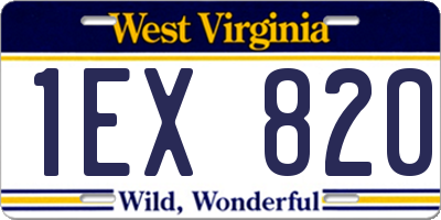WV license plate 1EX820