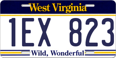 WV license plate 1EX823