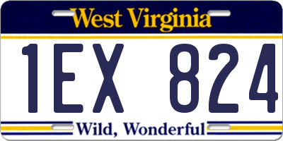 WV license plate 1EX824