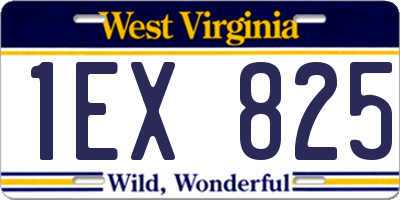 WV license plate 1EX825