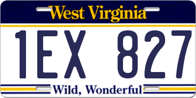 WV license plate 1EX827