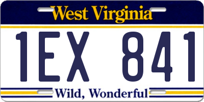WV license plate 1EX841