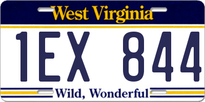 WV license plate 1EX844