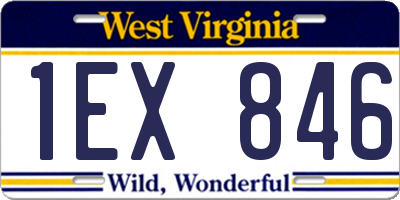 WV license plate 1EX846