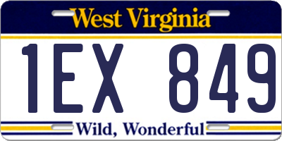 WV license plate 1EX849