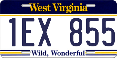 WV license plate 1EX855