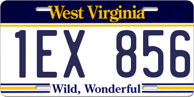 WV license plate 1EX856