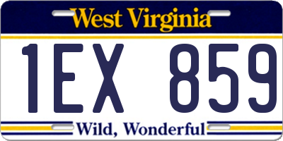 WV license plate 1EX859