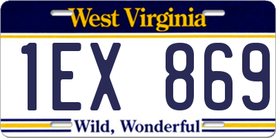 WV license plate 1EX869