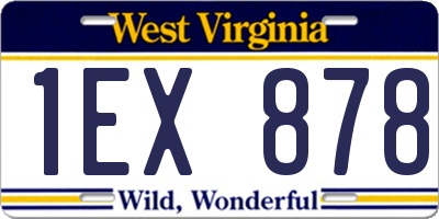 WV license plate 1EX878